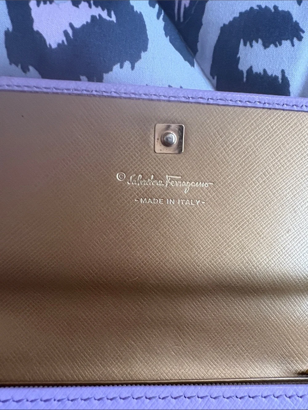 Salvatore Ferragamo Lavender Vara Bow Continental Wallet